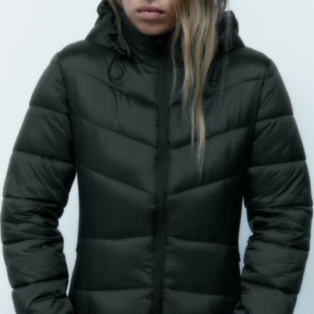 ZARA HOODED QUILTED JACKET - Picture 4 of 9
